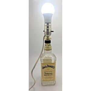 Vintage Jack Daniels Tennessee Honey Wiskey Glass Bottle Lamp Man Cave  Decor
